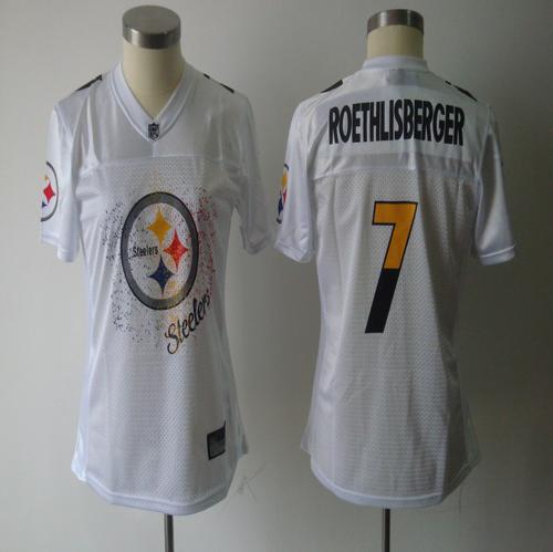 Steelers #7 Ben Roethlisberger White 2011 Women's Fem Fan Stitched NFL Jersey - Click Image to Close